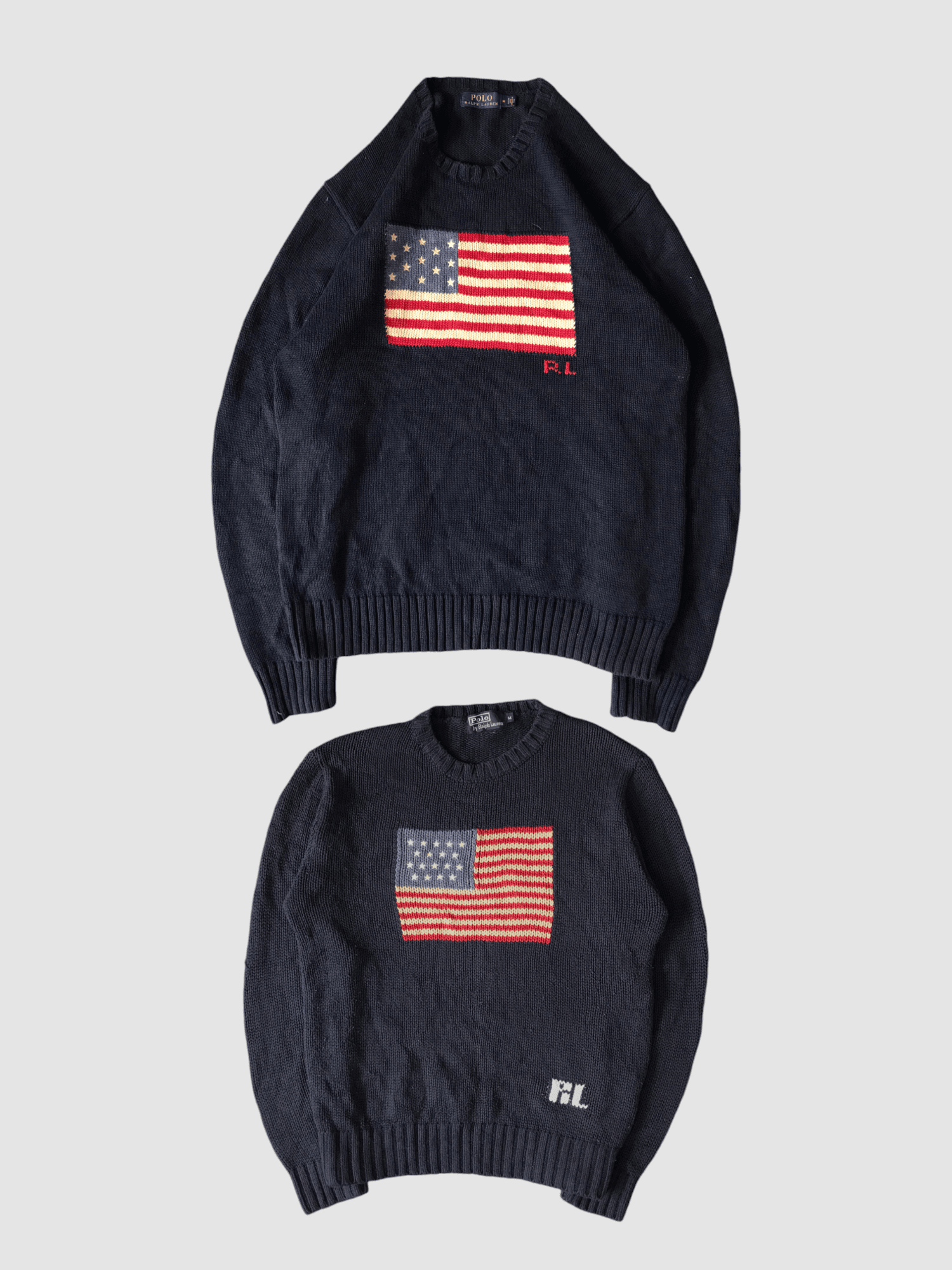 VTG 90's Polo Ralph Lauren USA Flag Knit Sweater