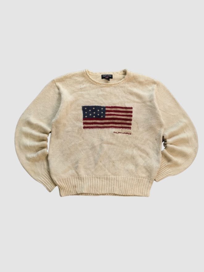 VINTAGE POLO AMERICAN FLAG SWEATER