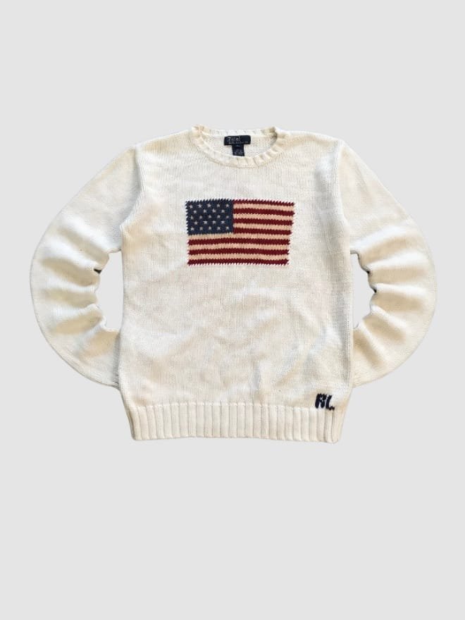 VINTAGE POLO AMERICAN FLAG SWEATER