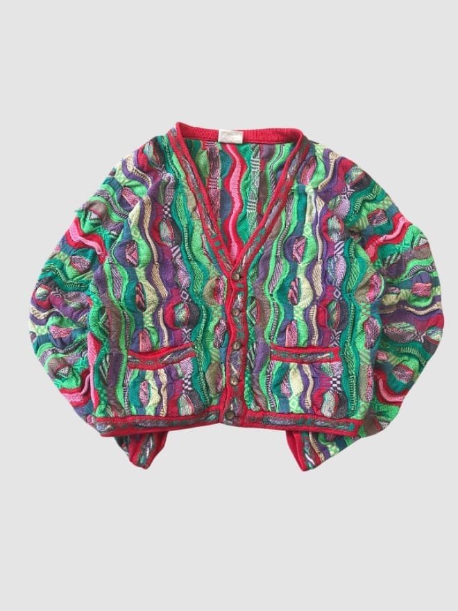 90S VINTAGE COOGI 3D KNIT CARDIGAN