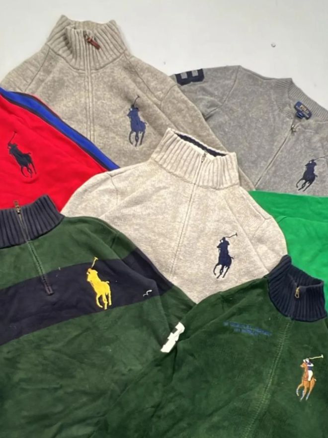 Bundle of Vintage Polo Ralph Lauren Big Pony Full Zipper Sweaters