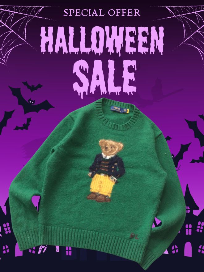 VINTAGE RALPH LAUREN POLO BEAR SWEATER (S)