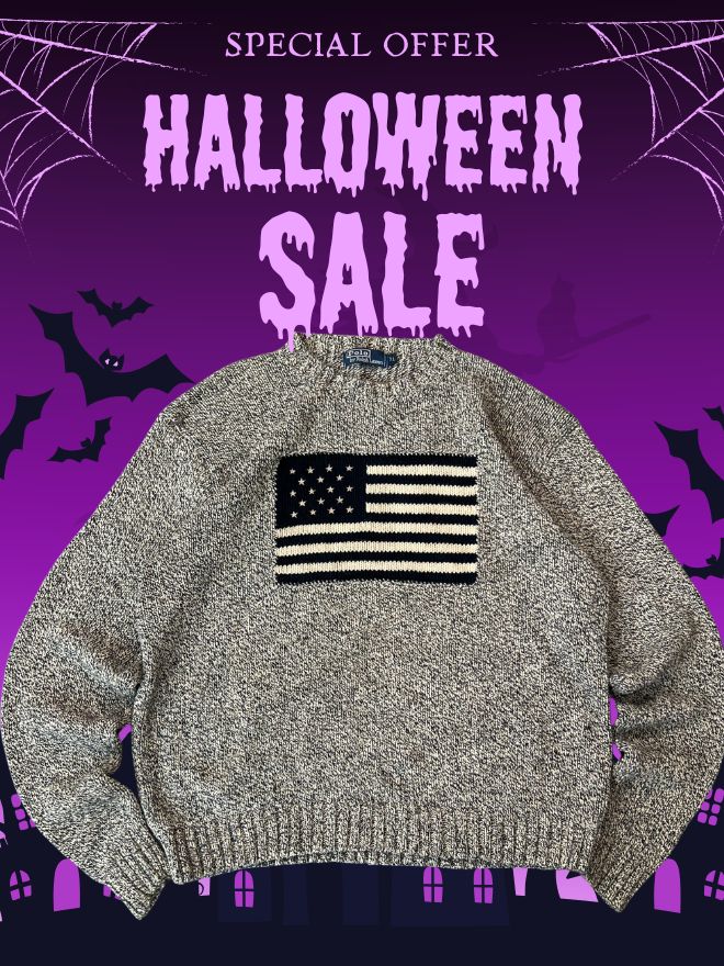 VINTAGE RALPH LAUREN 🏇 POLO FLAG SWEATER (XL)