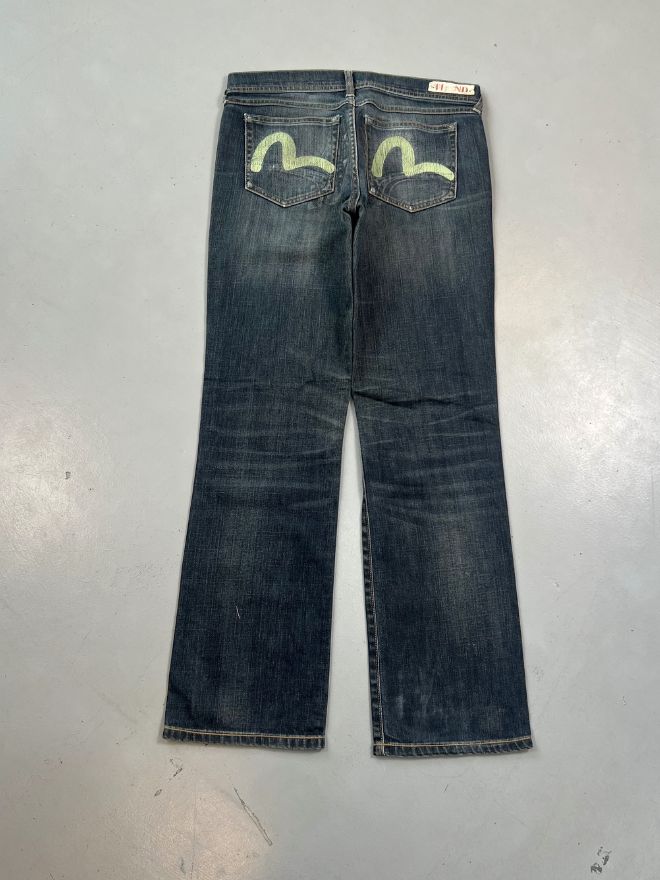 Vintage Evisu x Puma Inspired Seagull Bootcut Denim – Size 32x31 – Blue