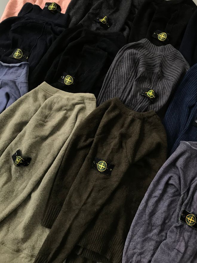 BUNDLE OF VINTAGE STONE ISLAND ZIPPER HOODIES & SWEATERS