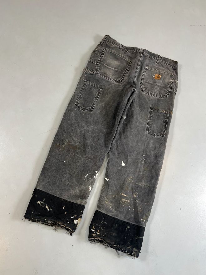 Vintage Carhartt Quilted Lined Double Knee Carpenter Denim – Black (Men’s 36)