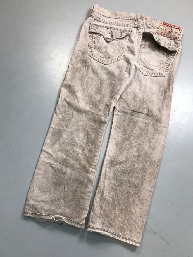 Vintage True Religion Ricky Super T Baggy Fit Denim – Beige (Men’s 38 / EU 54)