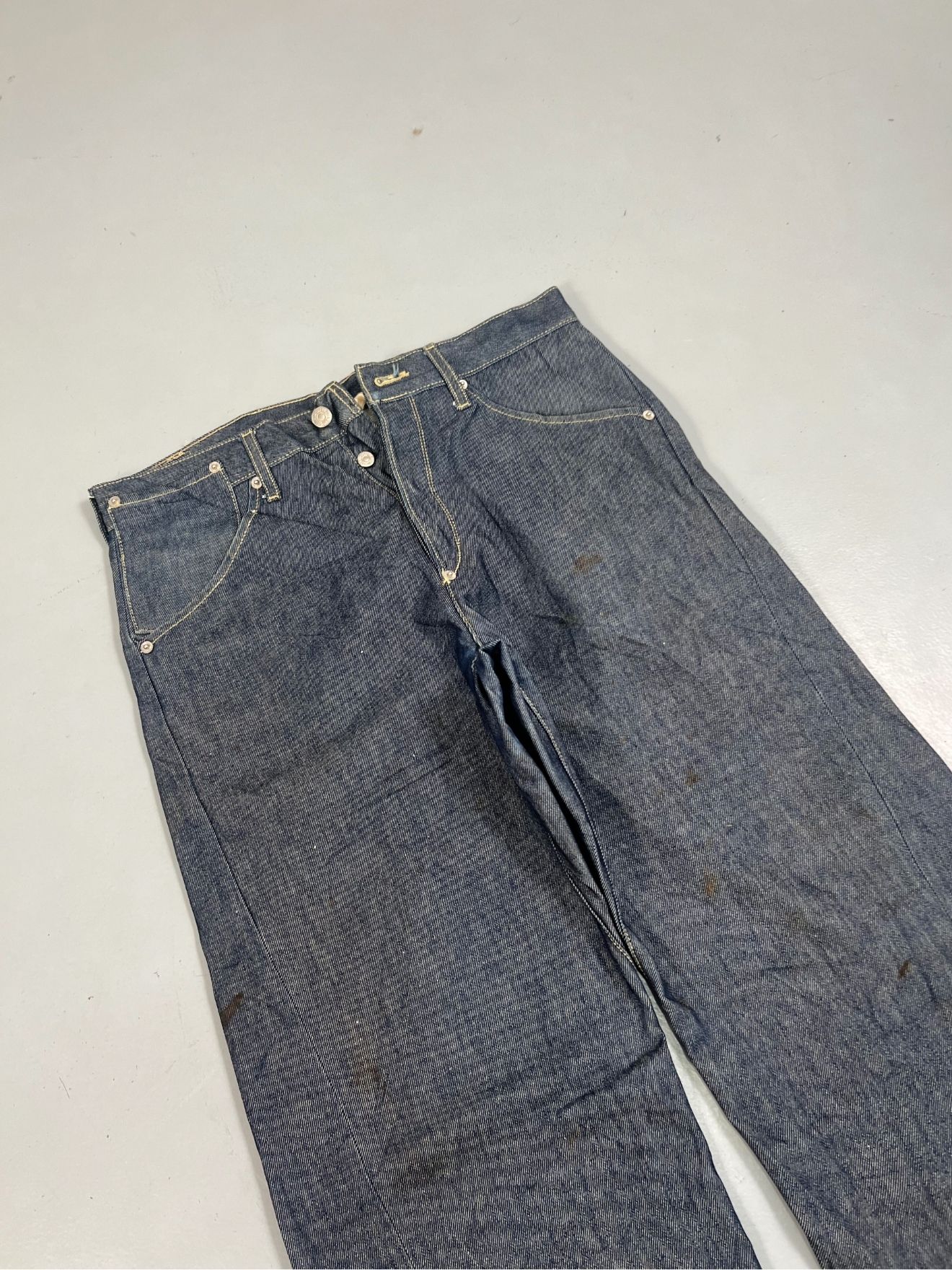 Vintage Levi’s Engineer Jeans Buckle Belt Denim — Size US 32 / EU 48