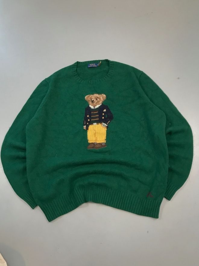 Vintage Polo Ralph Lauren Bear Knit Sweater — XXL Fit
