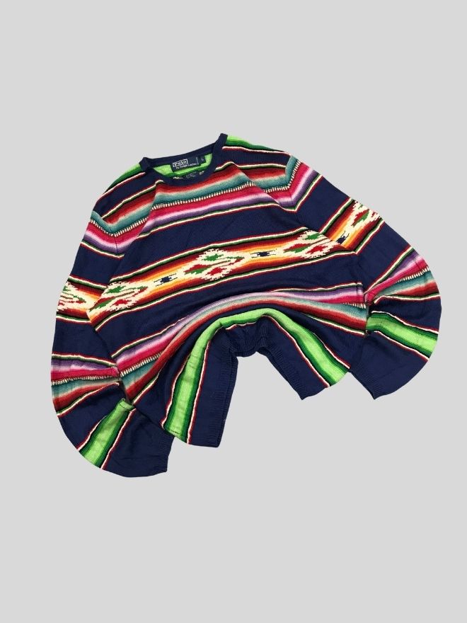 Vintage Polo Ralph Lauren Multicolor Knit Sweater — Size M