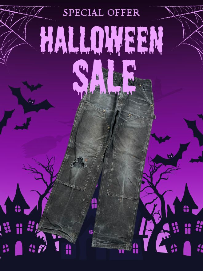 VINTAGE B01 BLK CARHARTT DOUBLE KNEE (31X33)