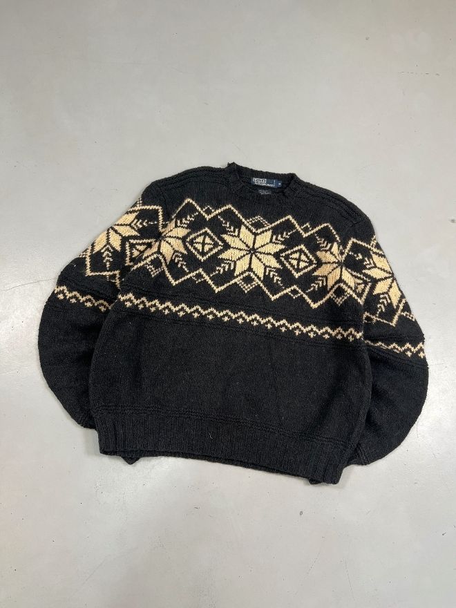 Vintage Polo Ralph Lauren Knit Sweater Black – Size M