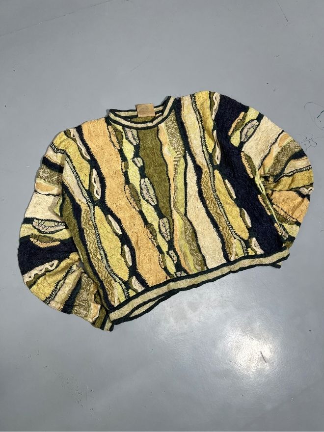Vintage Coogi 3D Multicolor Knit Sweater – Size M