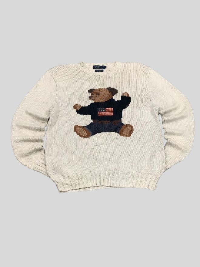 Vintage Polo Ralph Lauren Bear Knit Sweater – Size M