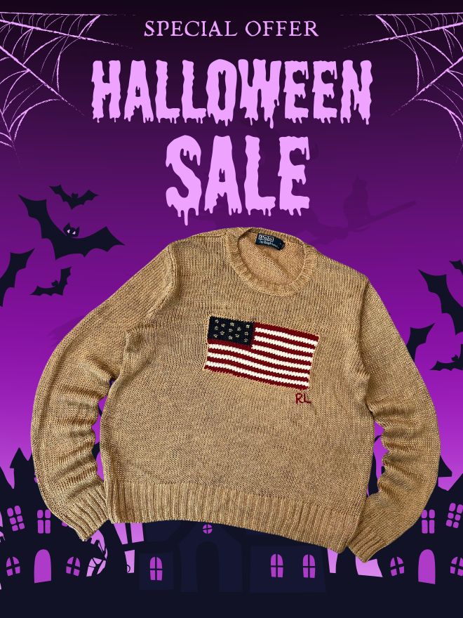 VINTAGE RALPH LAUREN 🏇 POLO FLAG SWEATER (M)