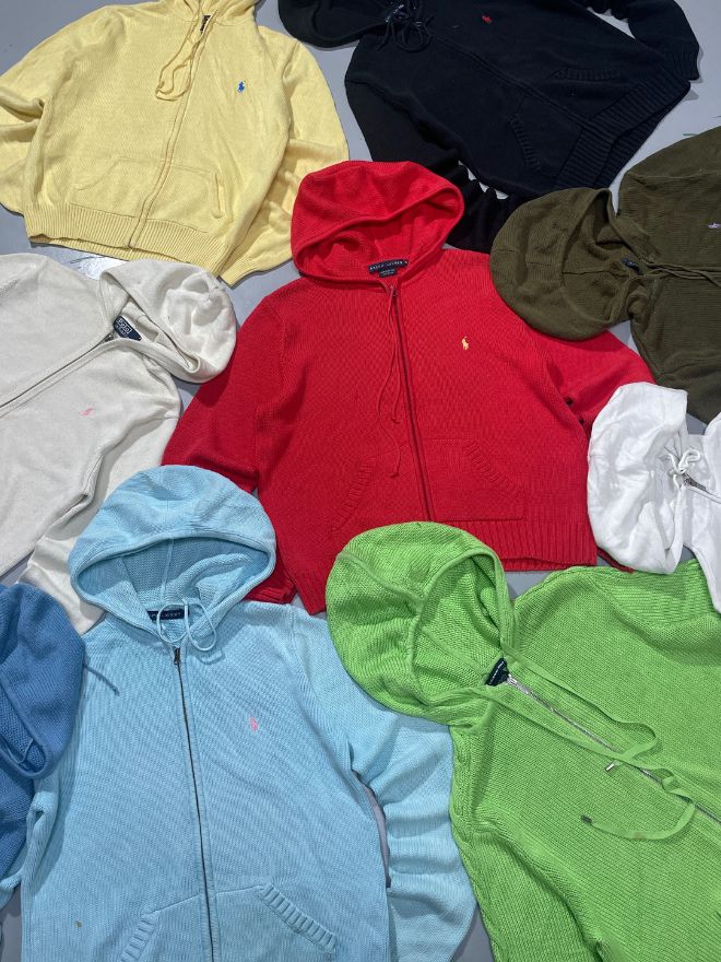 BUNDLE OF VINTAGE WOMEN'S RALPH LAUREN FULL HOODIED ZIPPERS