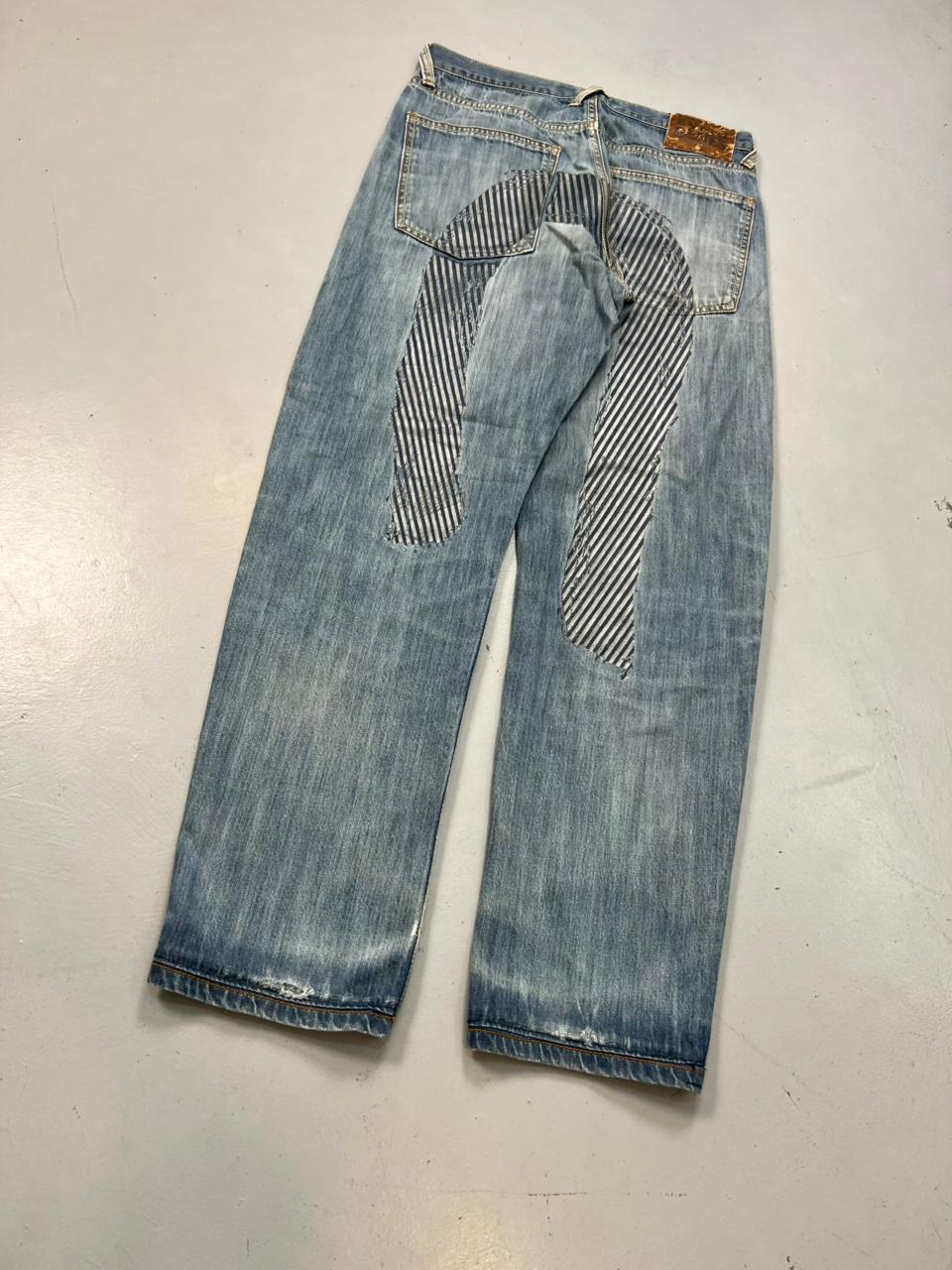 vintage y2k embroidered japanese denim pants