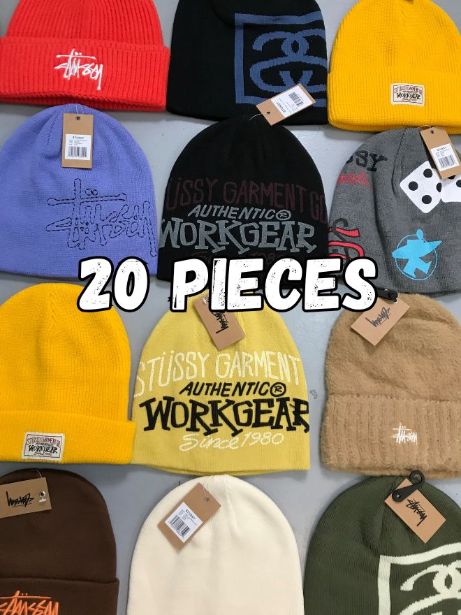 Bundle of Factory Leftover Stüssy Beanie  Caps – (20pcs)