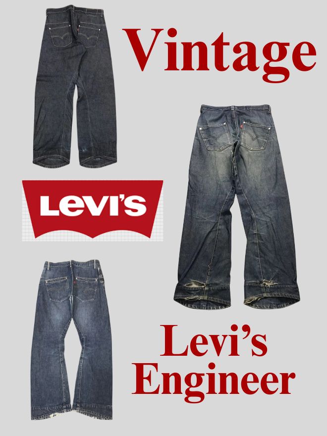 Bundle of 3 Vintage Levi’s Engineer Jeans – Size 32