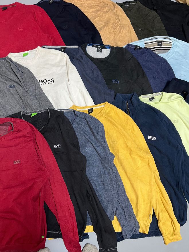 Bundle of Vintage BOSS Knit Sweaters – Mixed Styles & Sizes