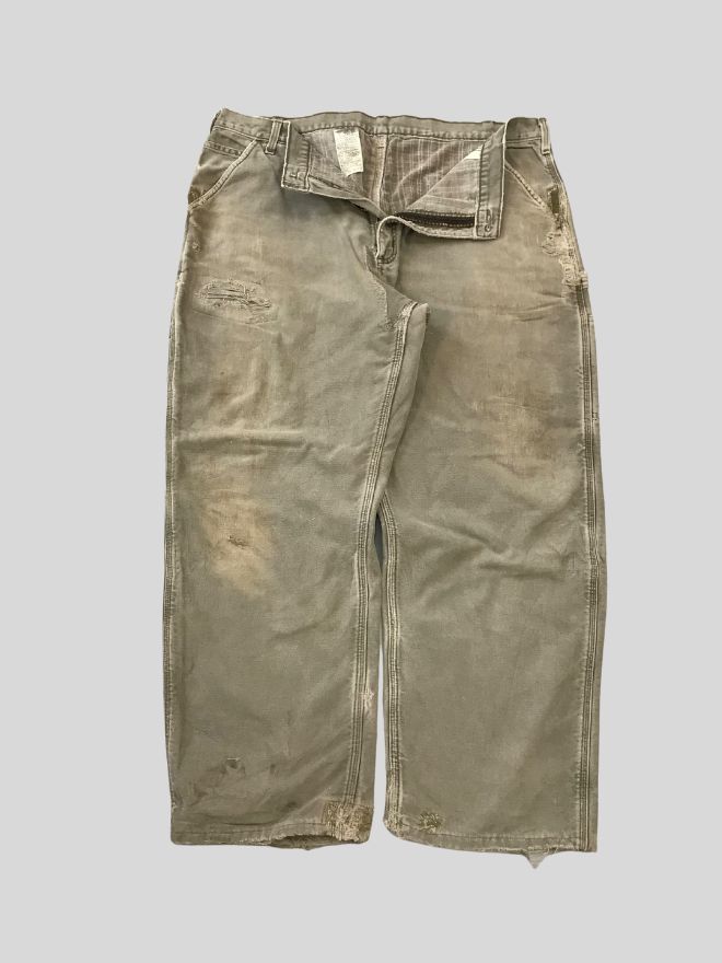 Vintage Carhartt B111 Moss Blanket-Lined Carpenter Denim – Size 40