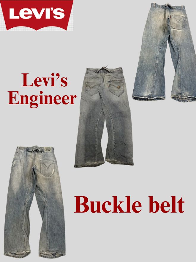 Bundle of Levi’s Engineer Jeans Buckle Belt – Size 30 (3 pcs)
