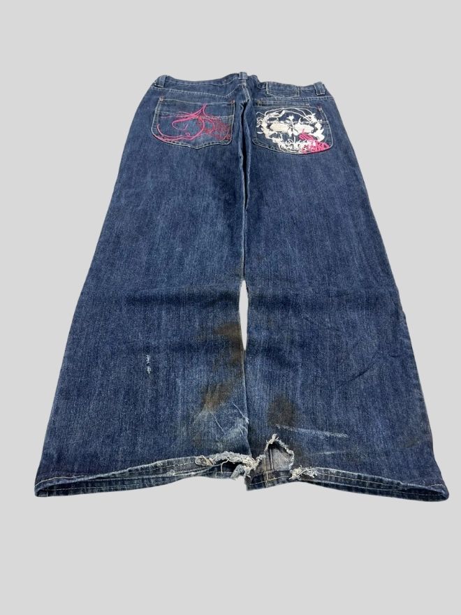 Vintage Southpole Class Player Embroidered Denim Jeans – Size 36