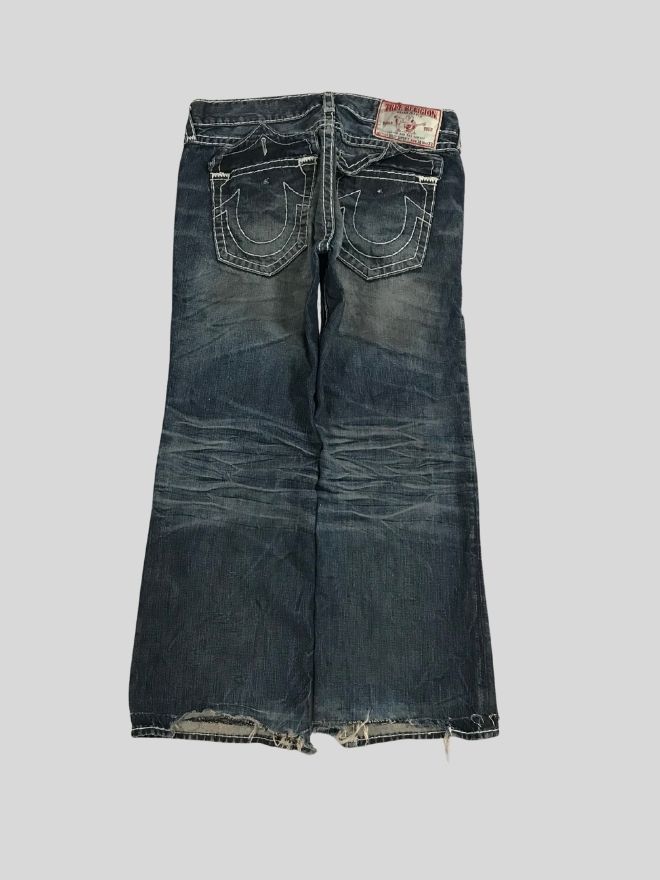 Vintage True Religion Baggy Fit Denim Jeans | Heavy Stitching | Size 38