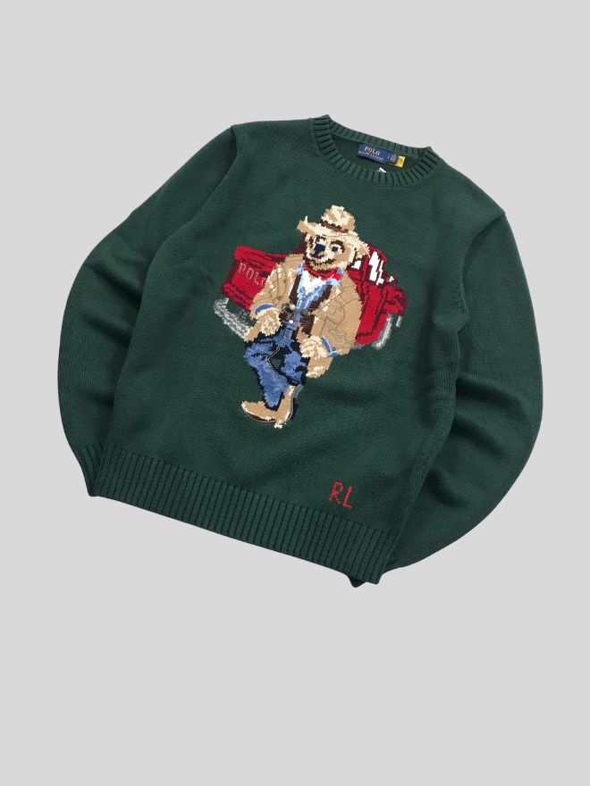 Polo Ralph Lauren Bear Knit Sweater (Factory Leftover) – Green