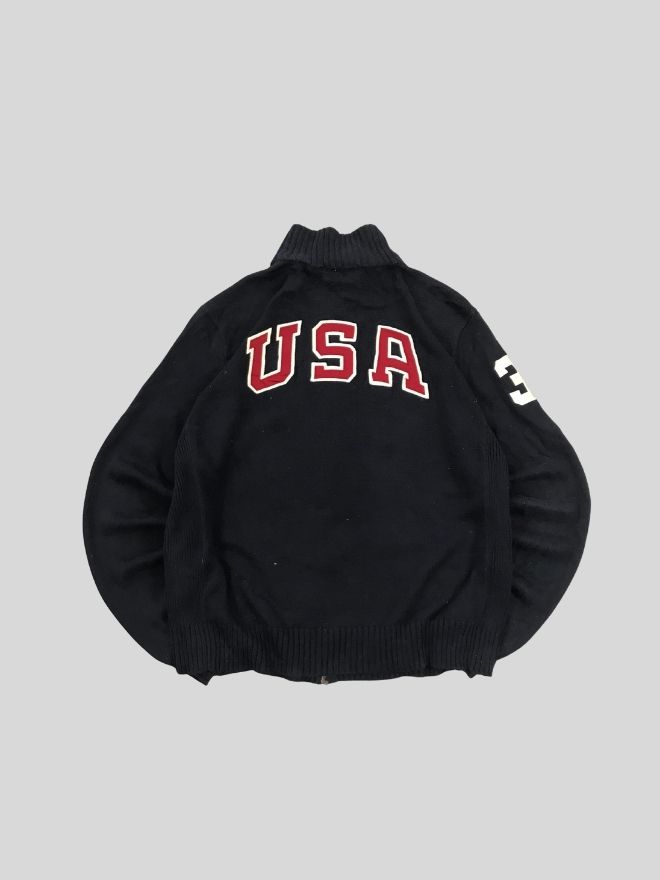 Vintage Polo Ralph Lauren Big Pony Zipper Sweater – Size XL