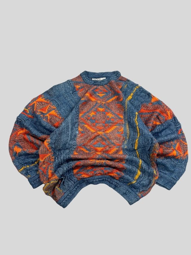 Vintage Coogi Classic 3D Multicolor Knit Sweater — Size M
