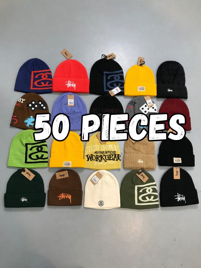 Bundle of Factory Leftover Stüssy Beanie Caps –(50 pcs)
