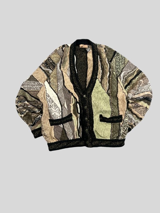 Vintage Coogi 3D Multicolor Knit Sweater — Size M | Streetwear Classic