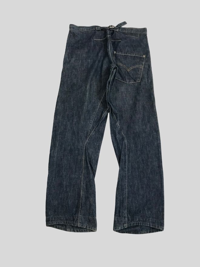 Vintage Levi’s Engineer Jeans Buckle Belt – Size 36 × 44 – Blue Workwear Denim