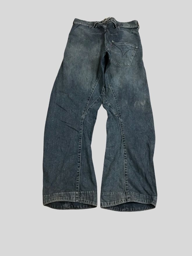 Vintage Levi’s Engineer Jeans Denim with Buckle Belt | Men’s US 32