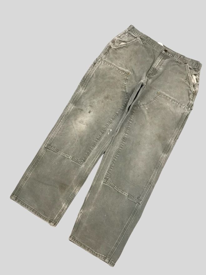 Vintage Carhartt B01 Moss Green Double Knee Workwear Denim – Men’s Size 36