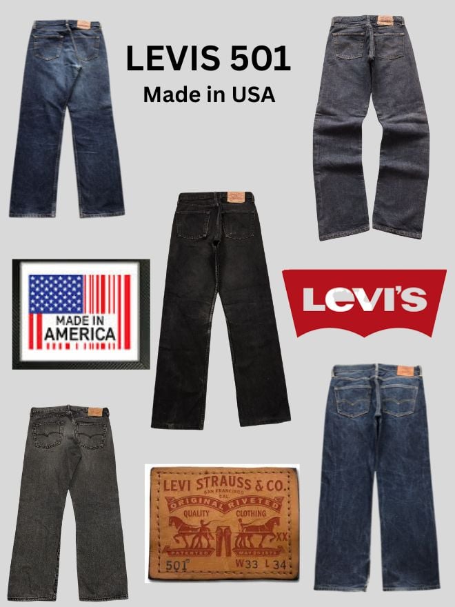 BUNDLE OF VINTAGE LEVIS ( PAPER TAG NON  MIXED ) MADE IN USA