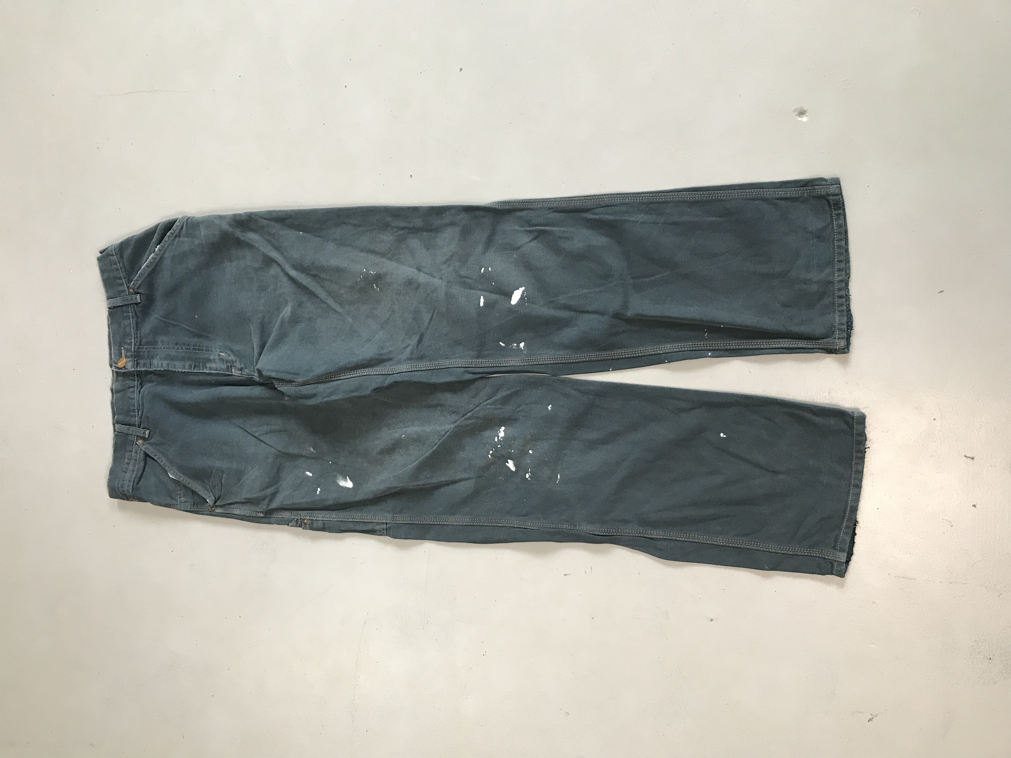 Vintage Faded Carhartt WIP Carpenter Denim | Distressed Blue Workwear Jeans | Size 34
