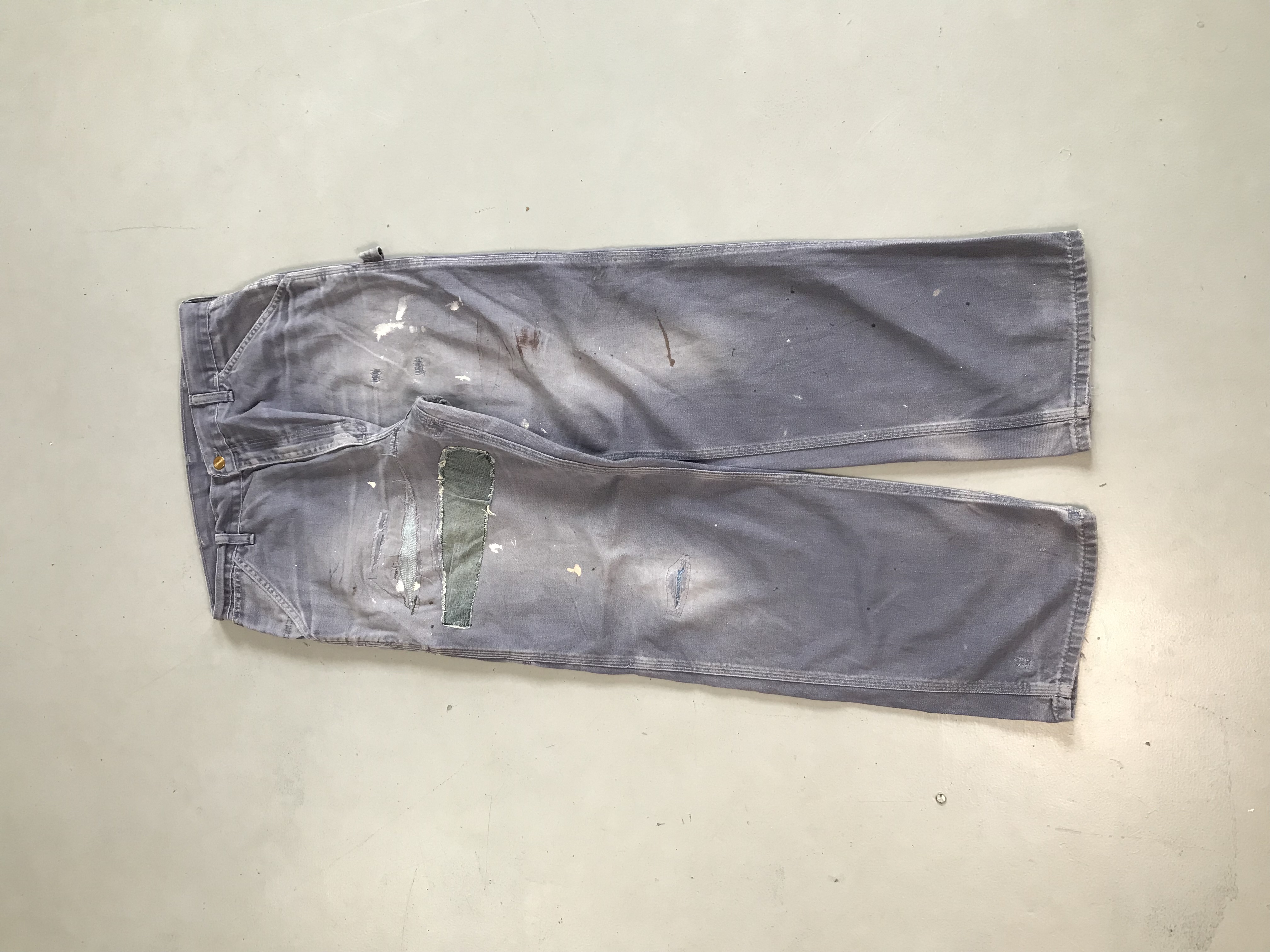 Vintage Faded Carhartt WIP Carpenter Denim | Distressed Workwear Jeans | Size 32
