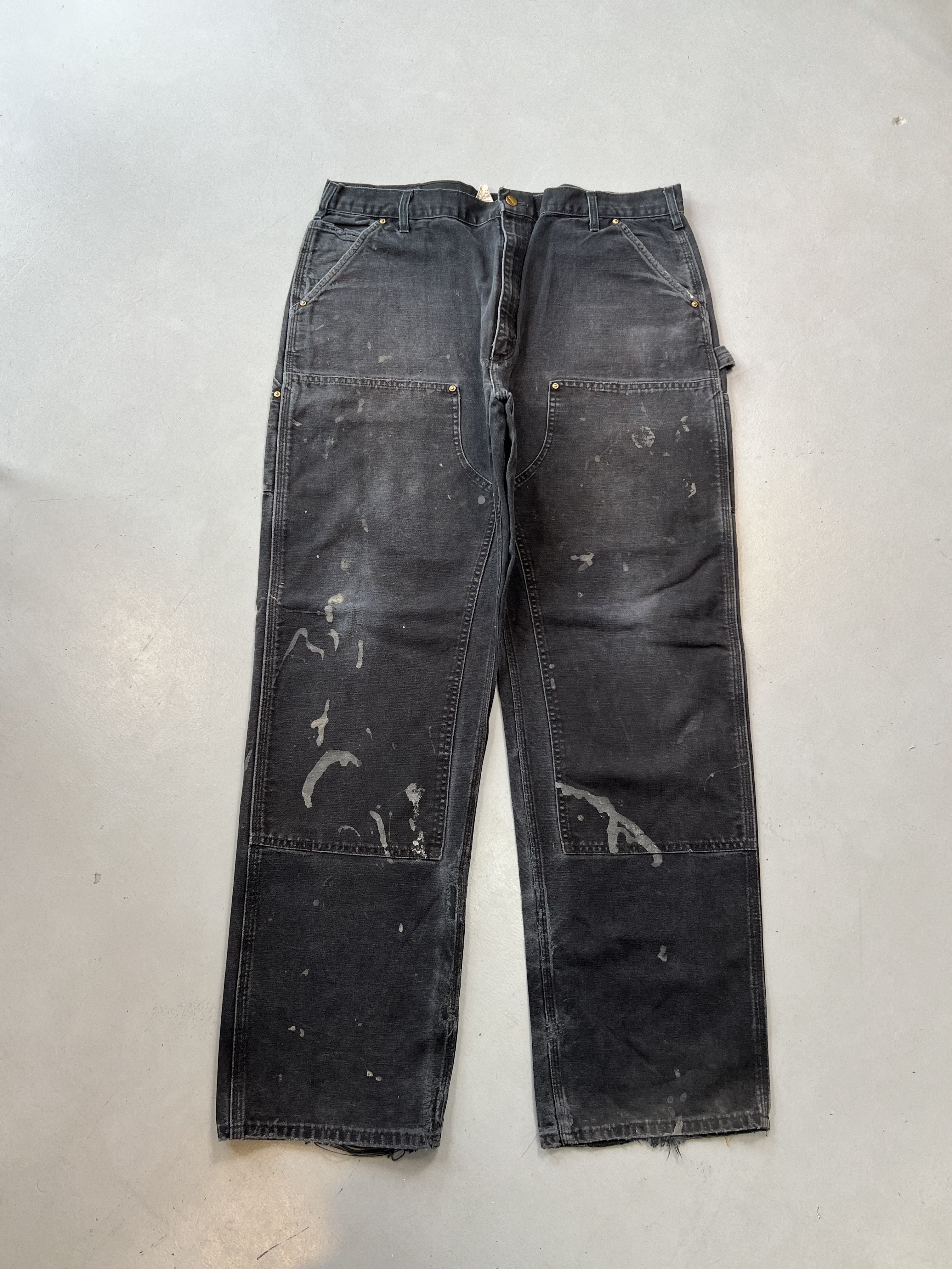Vintage Carhartt B01 BLK Double Knee Workwear Denim – Black (Size 40)