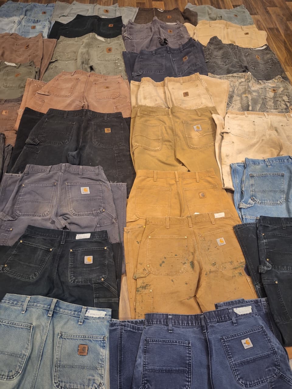 Bundle of Vintage Carhartt Double Knee & Carpenter Pants – Mixed Styles – Workwear – Used Condition