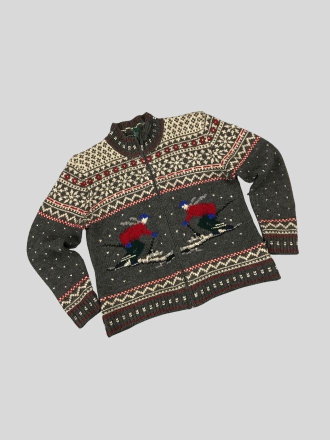 Vintage Polo Ralph Lauren Knit Sweater – Gray | Women’s Small