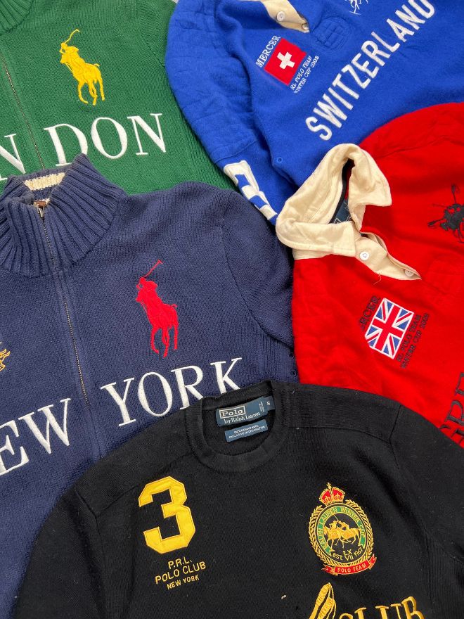 Polo Ralph Lauren Big Pony Wool Rugby Shirt Bundle – 5 PCS