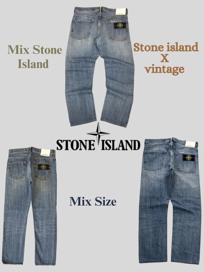 Bundle of 3 Pcs Stone Island Vintage Denim Pants – Mixed Fits | Archive Workwear & Streetwear