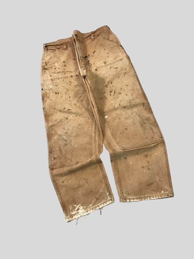 Vintage Faded Carhartt Double Knee Denim – Beige – Size 38