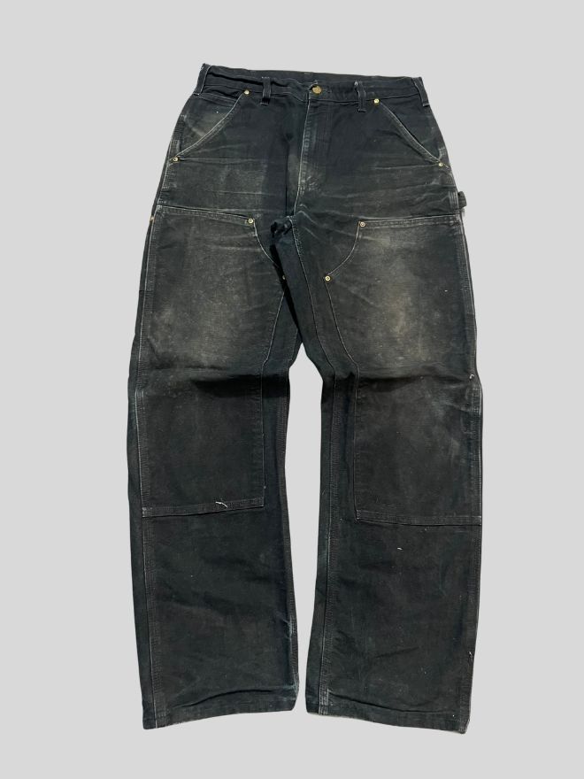 Vintage Carhartt Double Knee Carpenter Denim Pants Men’s 32 Black