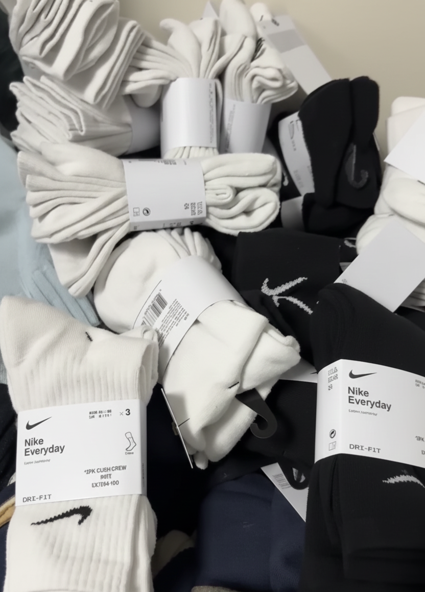 Nike Everyday Cushioned Crew Socks – Black & White (Multipack) Deadstock