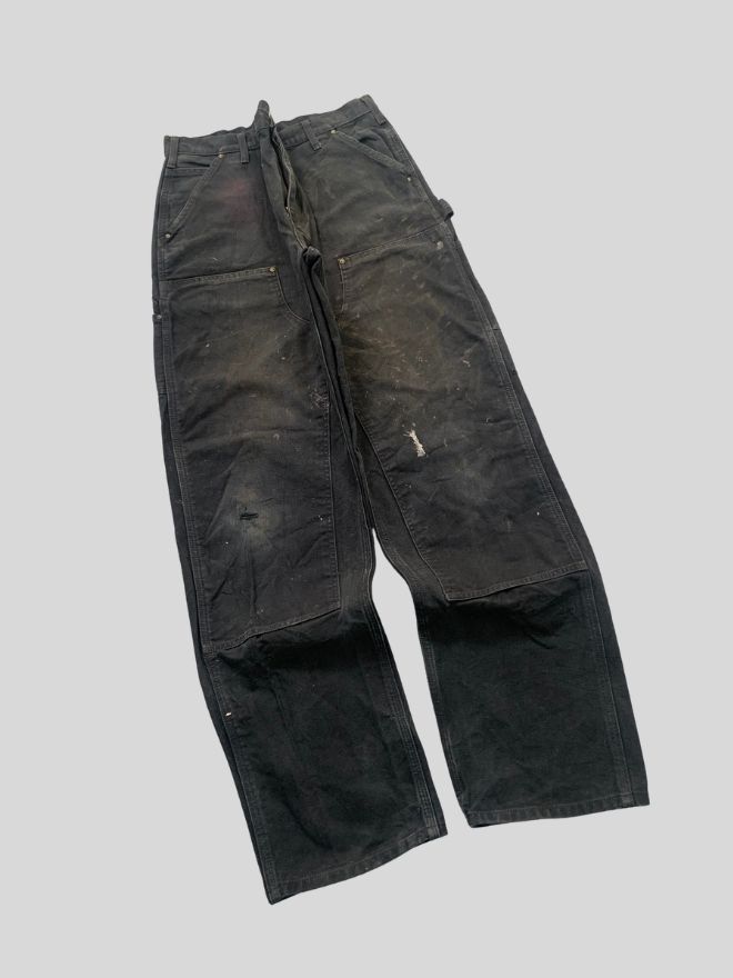 Carhartt Vintage B01 BLK Double Knee Denim – Black – Size 36 – Long 46” Length