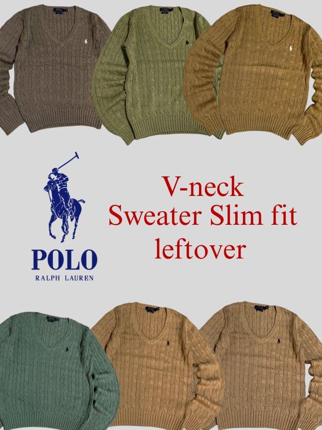 Bundle of Polo V-Neck Cable Knit Sweaters – Factory Leftover
