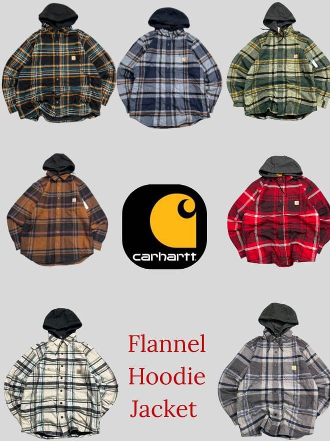 Bundle of Factory Leftover Flannel Hooded Jackets – New / Unworn (Grade A)